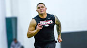 Grant Morgan Handles Razorback Pro Day Like a Veteran