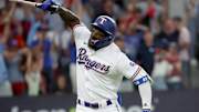 Rangers’ Adolis Garcia Celebrated Go-Ahead Home Run vs. Astros With an Epic Bat Spike