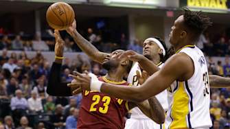 Watch: LeBron James gets stuffed by Pacers’ Myles Turner