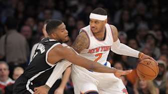 Anthony has 28, Knicks rout Nets 108-91 to get back to .500