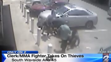 MMA fighter/gas station clerk stops robbery in progress