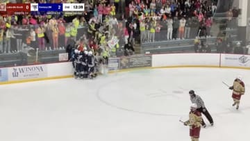 Watch: Hockey fans shatter glass during section championship game in Rochester