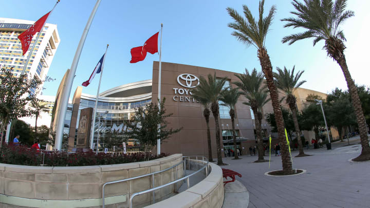 Hong Kong Demonstrators Rally Outside Toyota Center Ahead of Rockets Game