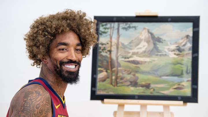 J.R. Smith Channels Painter Bob Ross at Cavaliers Media Day