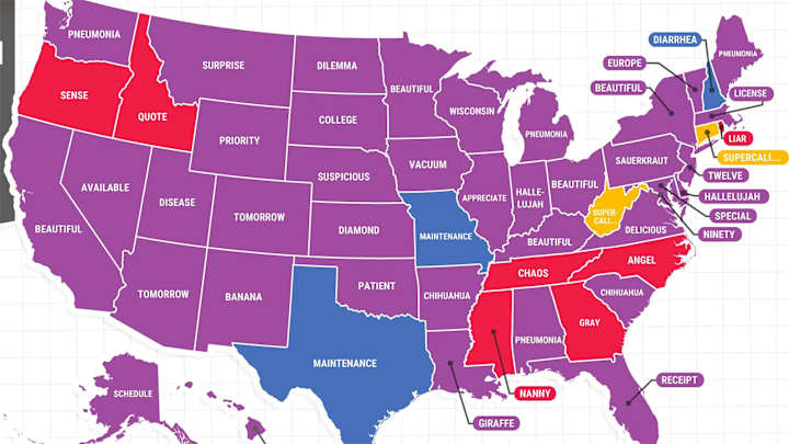 This map of America's most commonly misspelled words is highly disturbing