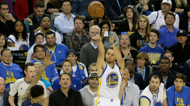 Watch: Warriors’ Stephen Curry hits 400th three-pointer in 73rd win