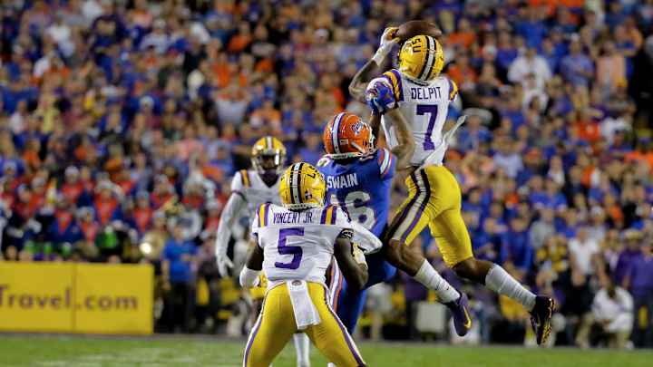 LSU Safety Grant Delpit Goes Through Individual Drills Thursday, Still Expected to Play