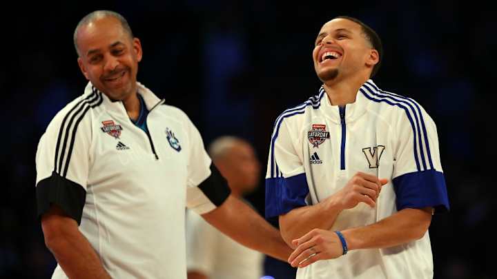 Watch: Stephen Curry scares Dell Curry during live pregame segment