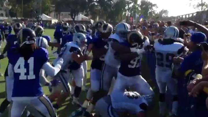 Watch: Massive fight breaks out between Cowboys, Rams at practice