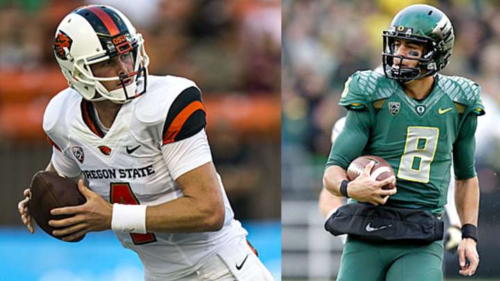 Records separate Oregon, Oregon State, but rivals' QBs never better