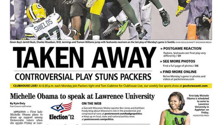 Packers-Seahawks Front Pages