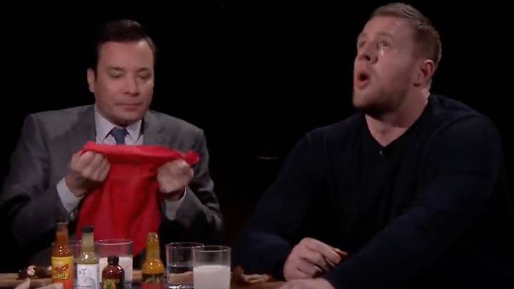 J.J. Watt Left in Tears After Taking 'Hot Ones' Challenge: TRAINA THOUGHTS