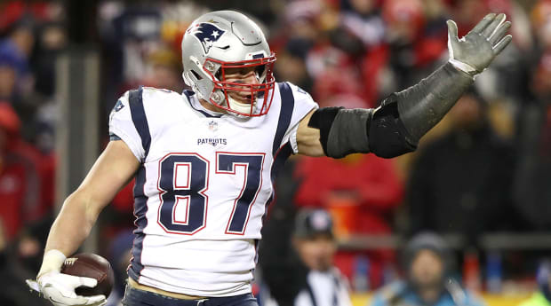 rob gronkowski red throwback jersey