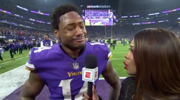 Stefon Diggs gets emotional in interview after game-winning