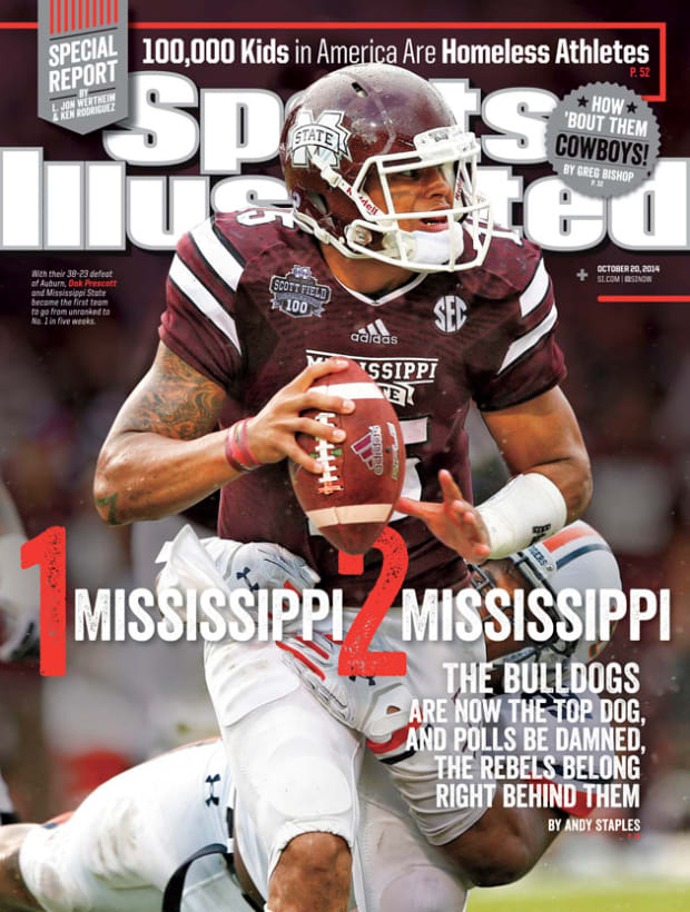 Mississippi State quarterback Dak Prescott is on the cover of this