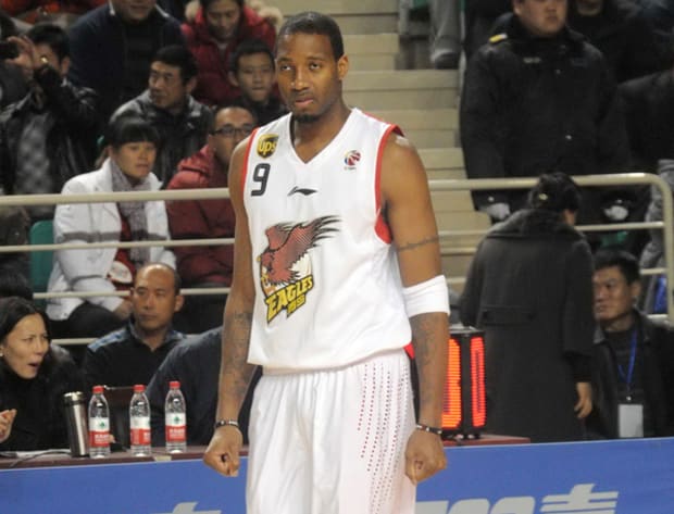 Tracy McGrady of the Qingdao Eagles poses during a friendly basketball  match against the American All-Stars in Dongying city, east Chinas Shandong  pro Stock Photo - Alamy