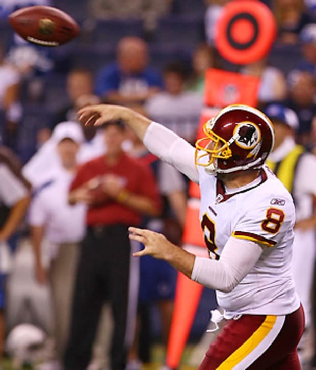 Former Redskins quarterback Rex Grossman meets with, works out for