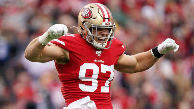 49ers' Nick Bosa Has Cheeky Response to Baker Mayfield Question