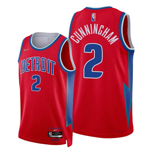 cade cunningham in pistons jersey