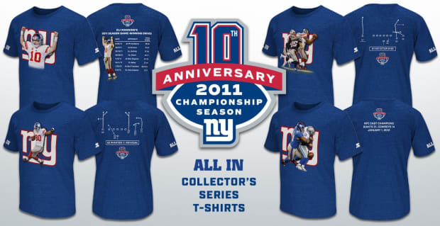 Men's Starter Mario Manningham Royal New York Giants Super Bowl XLVI  10-Year Anniversary ALL IN