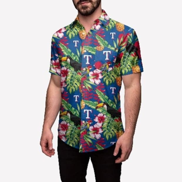 FOCO New York Yankees MLB Mens Floral Button Up Shirt