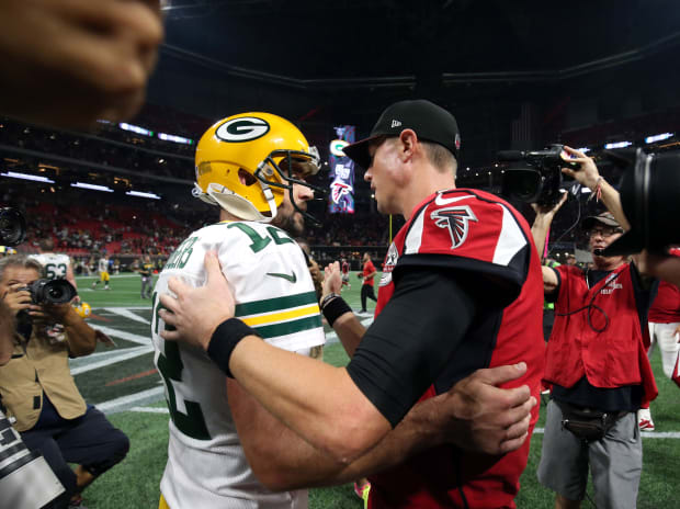 New York Jets' Aaron Rodgers Injury: Atlanta Falcons' Desmond Ridder,  Arthur Smith React - Sports Illustrated Atlanta Falcons News, Analysis and  More