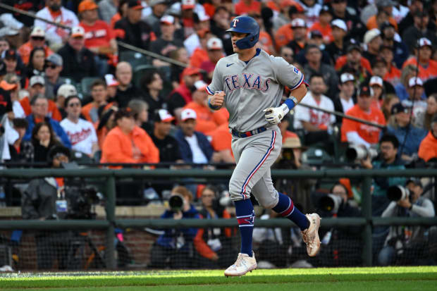 Josh Jung Reacts to Hitting a Homer in First MLB At Bat & His First Game  With Texas Rangers 