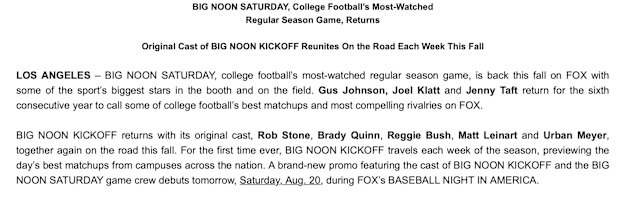 FOX is bringing its pregame show, and Urban Meyer, to Ann Arbor 