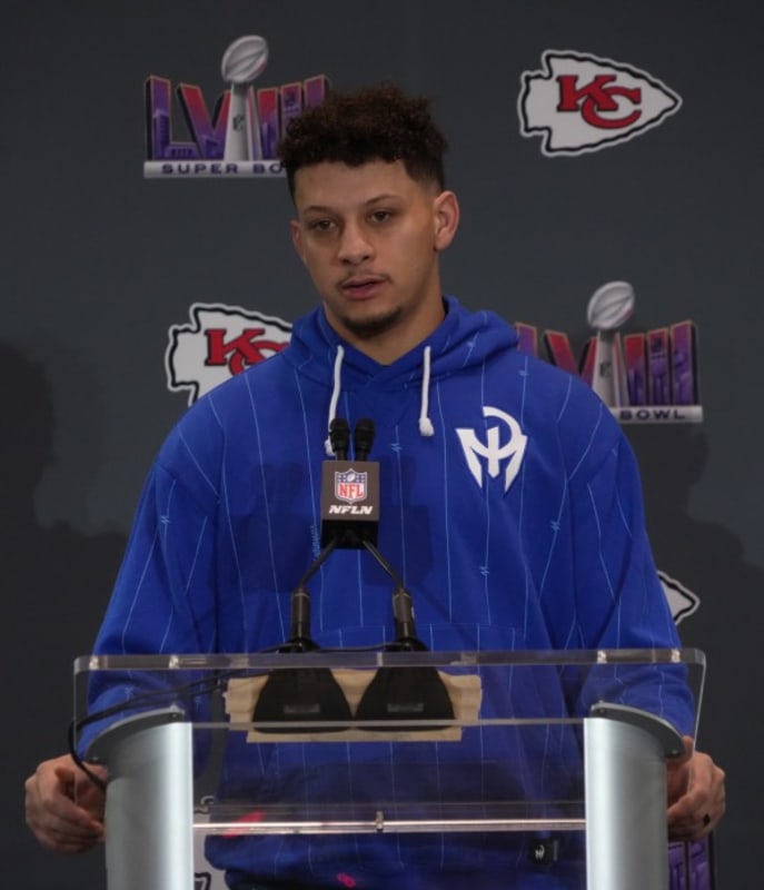 Patrick Mahomes Dressed for Business With Epic Pregame Outfit for Super Bowl LVIII
