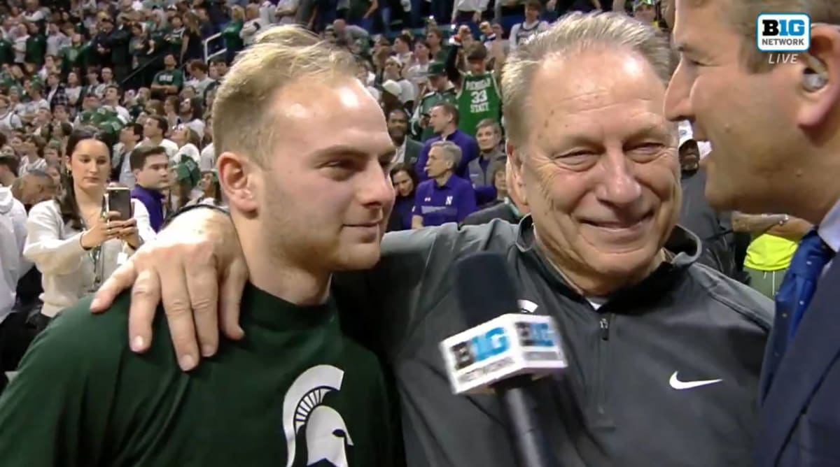 Tom Izzo And Son Steven Share Heartwarming Moment During Michigan States Senior Night