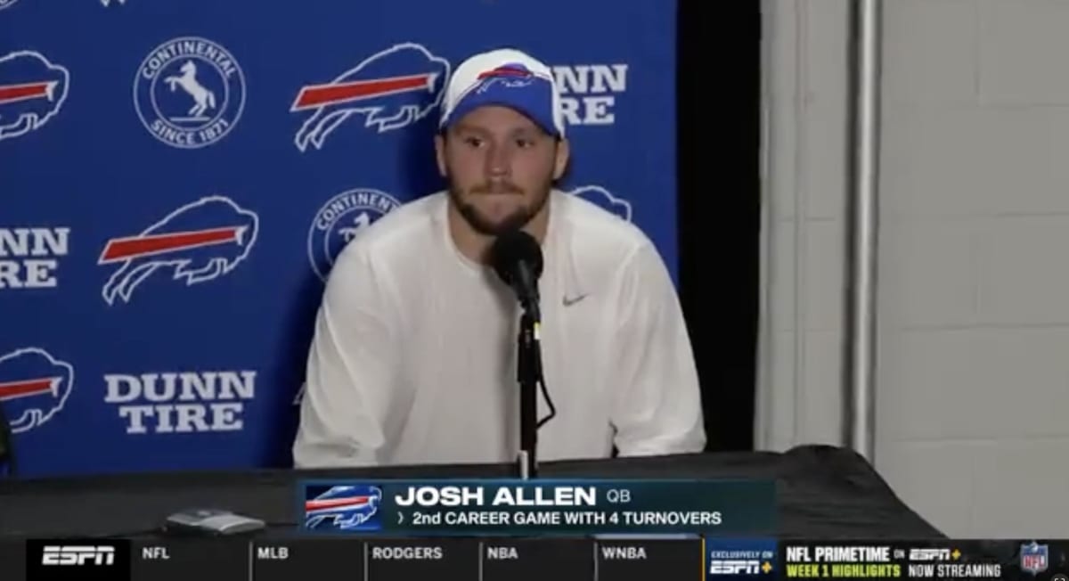 A Bummed Out Josh Allen Trashed His Own Play After Bills' Loss to Jets