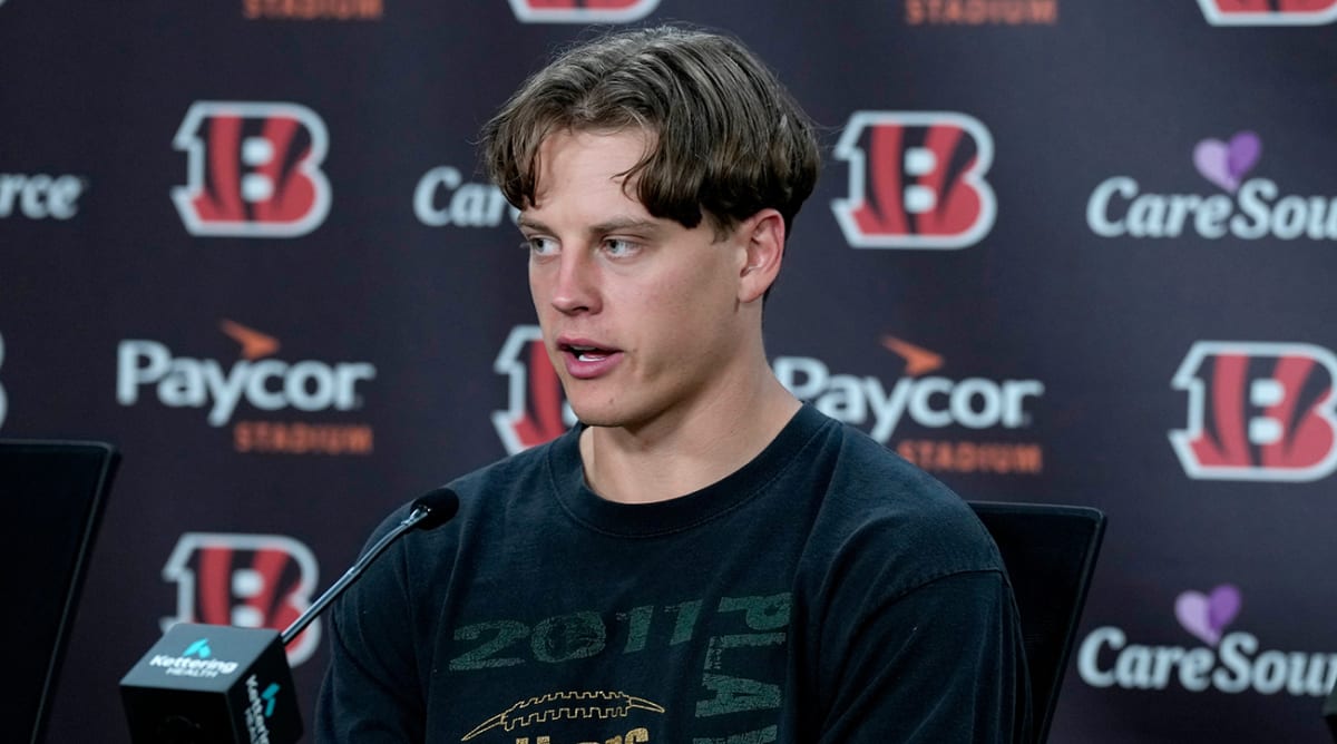 Bengals quarterback Joe Burrow arrives at Paycor Stadium before