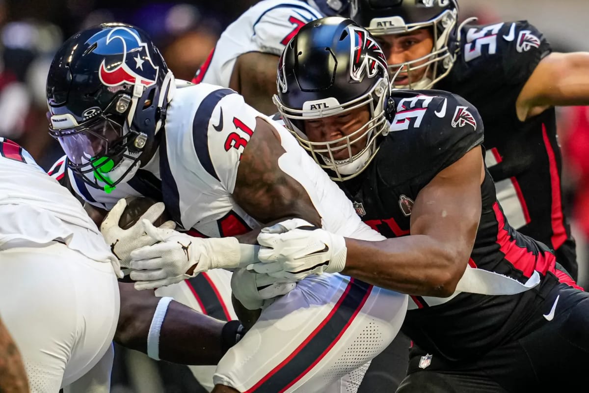 Houston Texans linebacker Blake Cashman (53) looks to defend