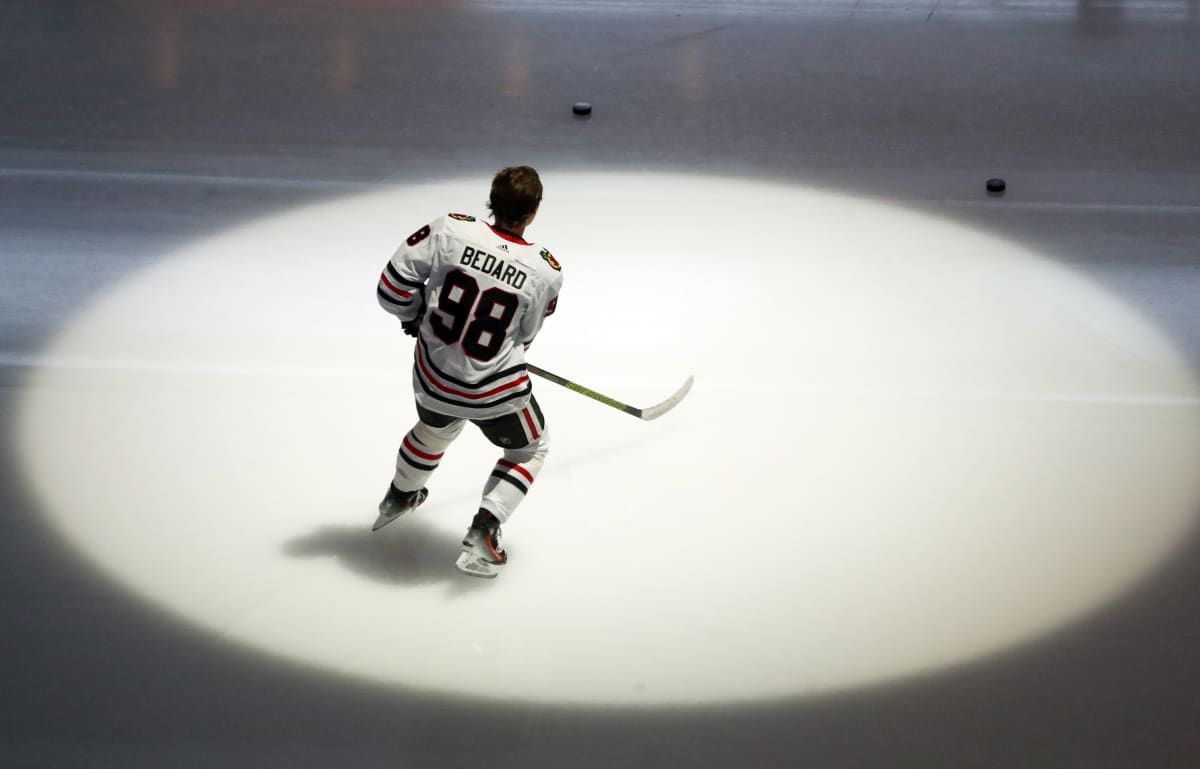 Blackhawks Rookie Connor Bedard Forgot His Stick Before Warmups Ahead Of Nhl Debut 
