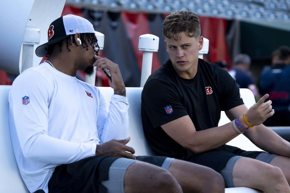 Look Joe Burrow Jamarr Chase And Other Bengals Stars Attend Lakers Matchup Against Suns 