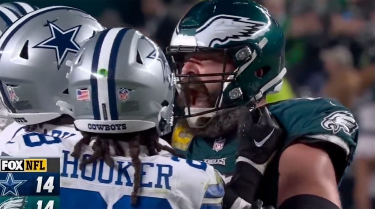 Jason Kelce Was Seen Screaming in the Face of a Cowboys Defender, and NFL Fans Loved It