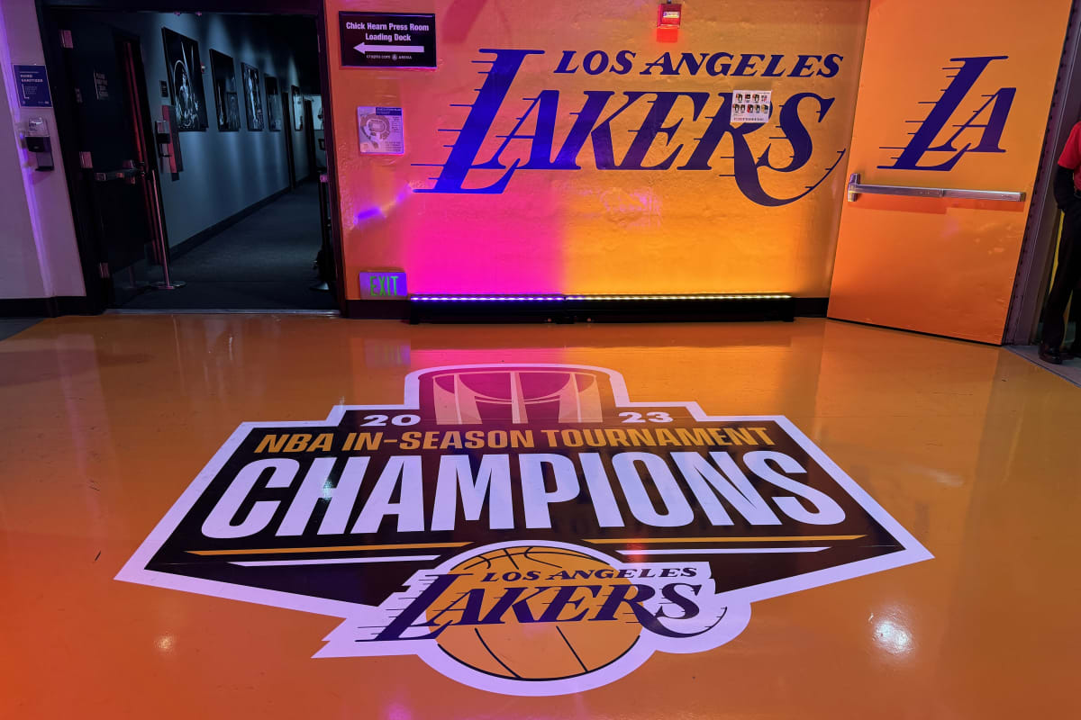 Los Angeles Lakers Hang In-Season Tournament Championship Banner ...