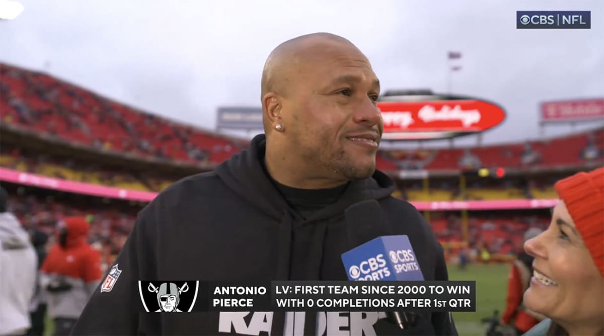 Raiders’ Antonio Pierce Fought Back Tears In Emotional Interview After ...