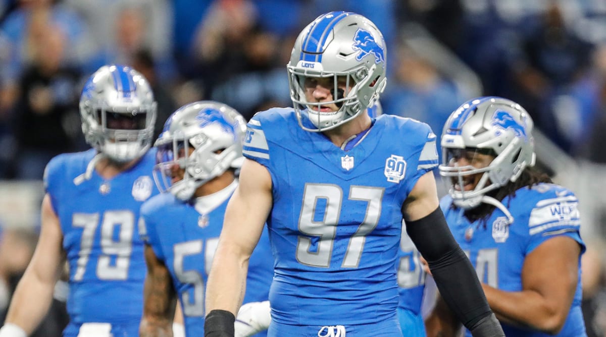 Detroit Native Aidan Hutchinson Has Emotional Moment Taking in Lions' Playoff Win Over Buccaneers