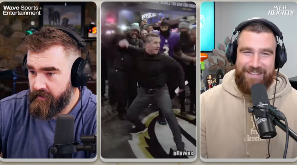 Kelce Brothers’ Epic Breakdown of John Harbaugh’s Victory Dance Is Best Thing You’ll See Today