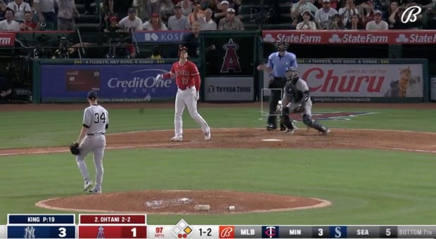 MLB fans spot Shohei Ohtani's celebration in front of Yankees bench after  smashing another home run in epic season