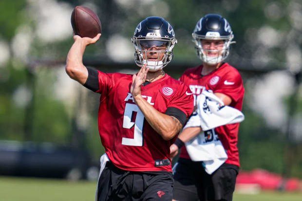 When will training camp and preseason begin for the Atlanta Falcons?