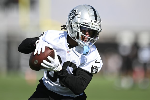 Nate Hobbs back at Raiders camp after charity softball game injury