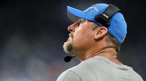 Dan Campbell, kneecaps: The Detroit Lions' new head coach lectures on  cannibalism.