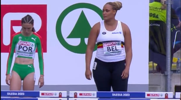 Belgian Shot Putter Was the Ultimate Team Player for Running 100M Hurdles in Viral Video