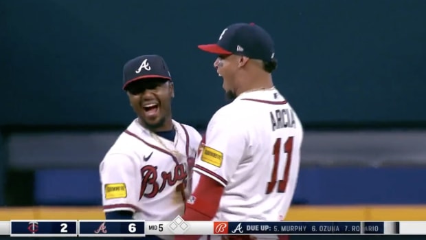 Ozzie Albies and Orlando Arcia Were So Hyped After Their Beautiful Defensive Play