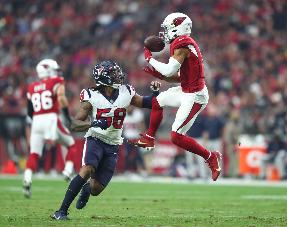 Christian Kirk of the Arizona Cardinals in action against the