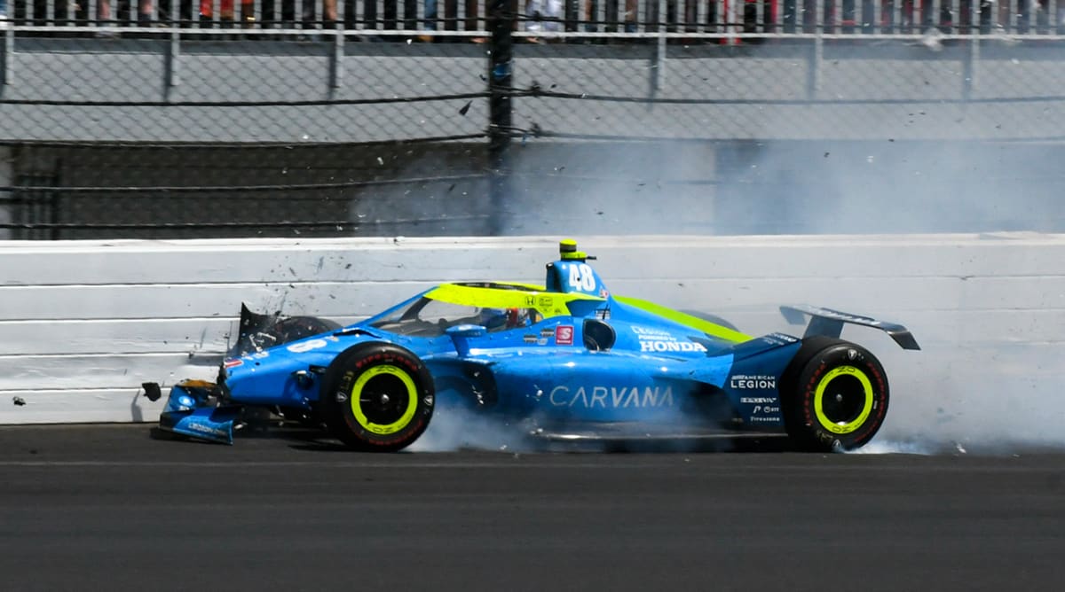 Jimmie Johnson’s First Indy 500 Ends in Crash (Video)