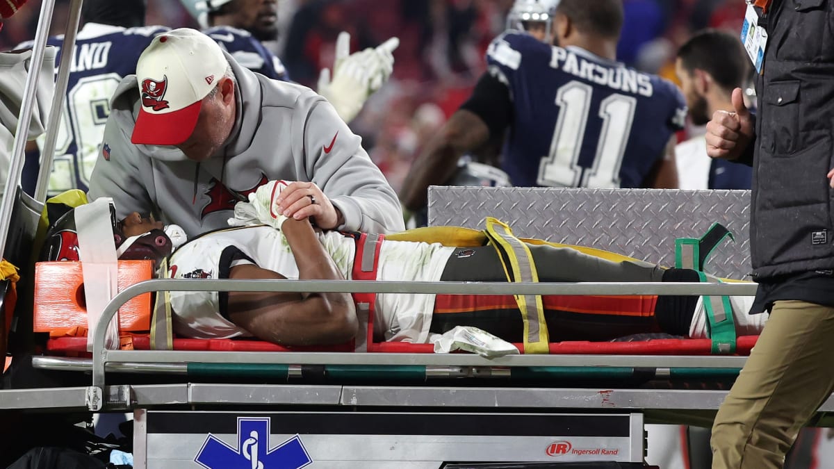 Russell Gage: Tampa Bay Buccaneers WR taken off on stretcher