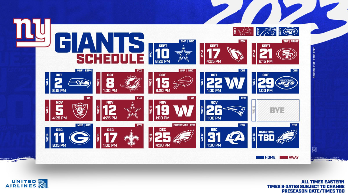 Lorraine Morales Buzz: New York Giants Football Schedule 2023